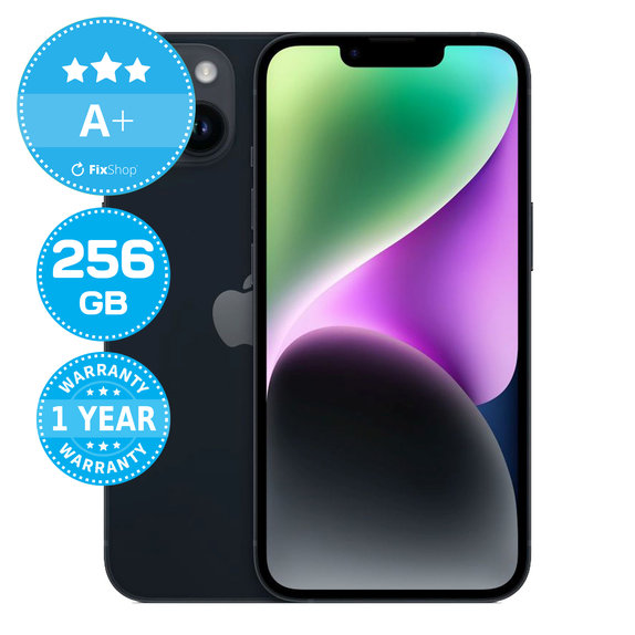 Apple iPhone 14 Midnight 256GB A+ Reconditionné