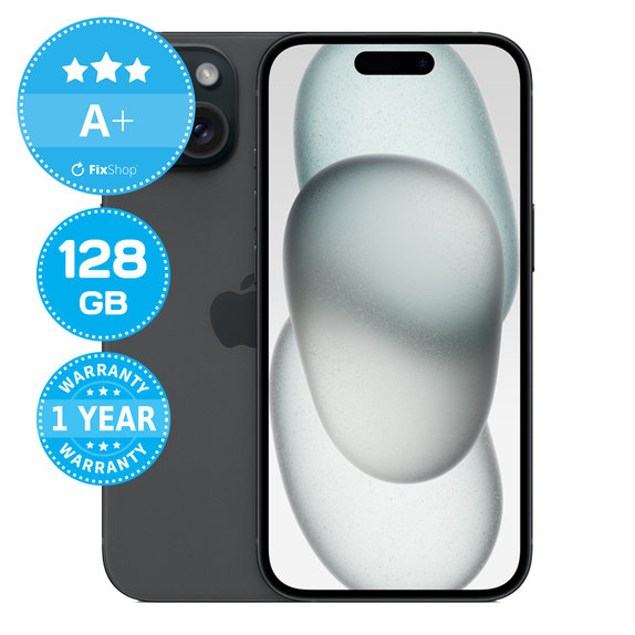 Apple iPhone 15 Black 128GB A+ Reconditionné