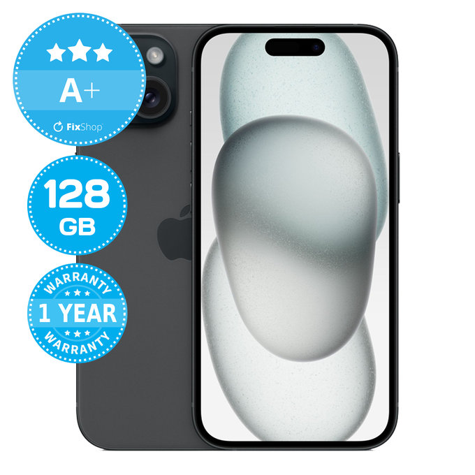 Apple iPhone 15 Black 128GB A+ Reconditionné