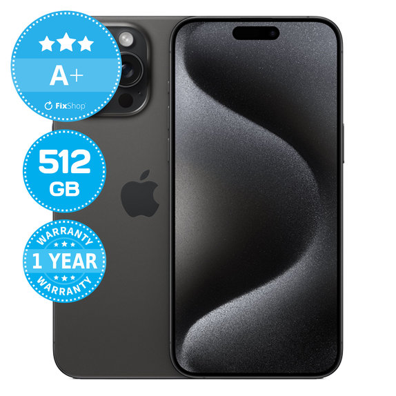 Apple iPhone 15 Pro Max Black Titanium 512GB A+ Reconditionné
