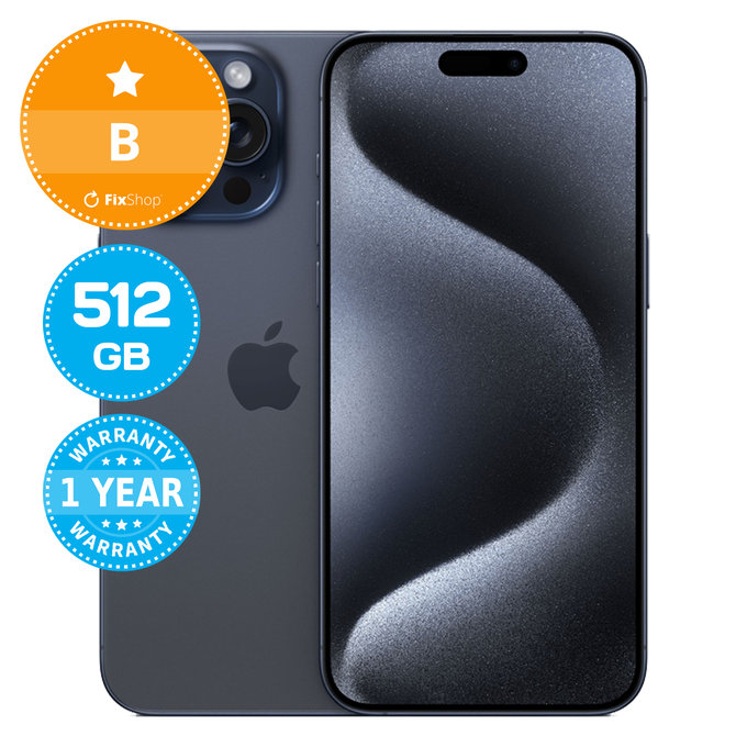 Apple iPhone 15 Pro Max Blue Titanium 512GB B Reconditionné