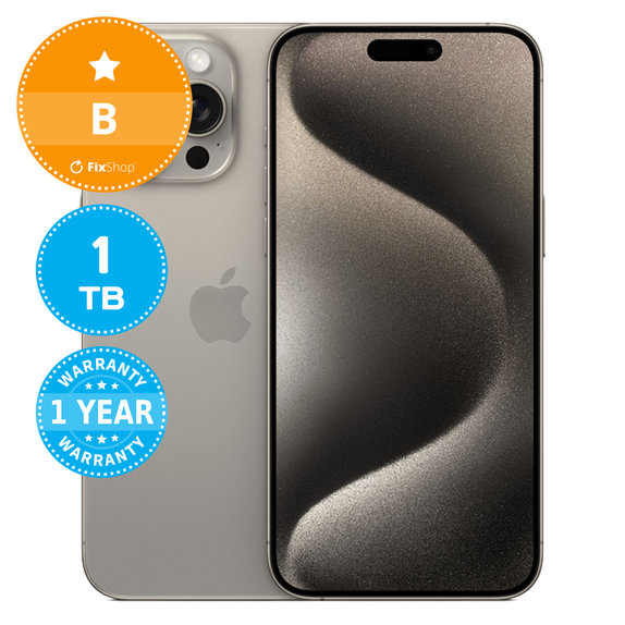 Apple iPhone 15 Pro Max Natural Titanium 1TB B Reconditionné