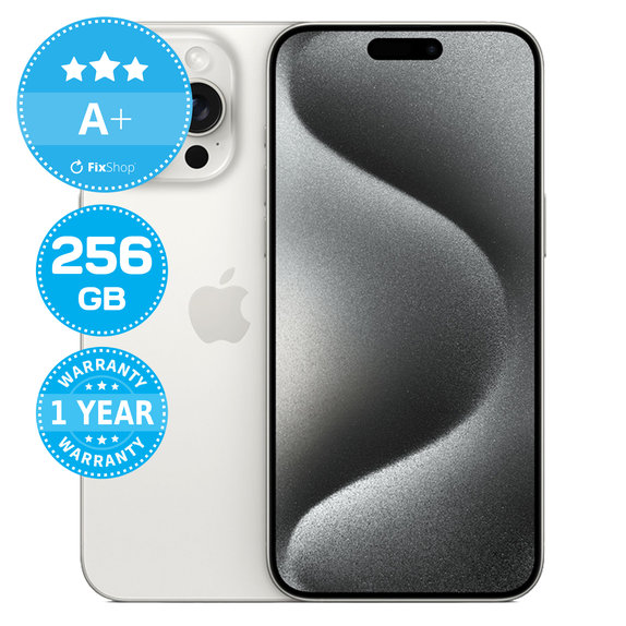 Apple iPhone 15 Pro Max White Titanium 256GB A+ Reconditionné