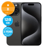 Apple iPhone 15 Pro Black Titanium 128GB B Reconditionné