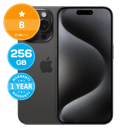 Apple iPhone 15 Pro Black Titanium 256GB B Reconditionné