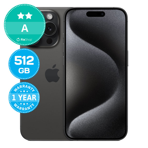 Apple iPhone 15 Pro Black Titanium 512GB A Reconditionné