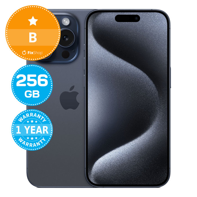 Apple iPhone 15 Pro Blue Titanium 256GB B Reconditionné