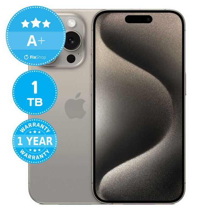 Apple iPhone 15 Pro Natural Titanium 1TB A+ Reconditionné