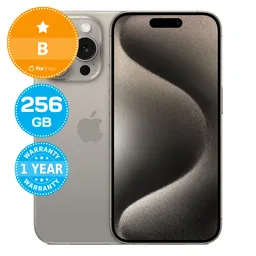 Apple iPhone 15 Pro Natural Titanium 256GB B Reconditionné