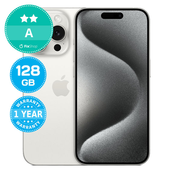 Apple iPhone 15 Pro White Titanium 128GB A Reconditionné