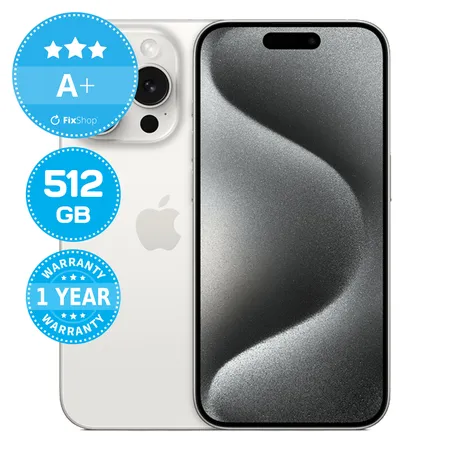 Apple iPhone 15 Pro White Titanium 512GB A+ Reconditionné