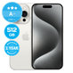 Apple iPhone 15 Pro White Titanium 512GB A+ Reconditionné