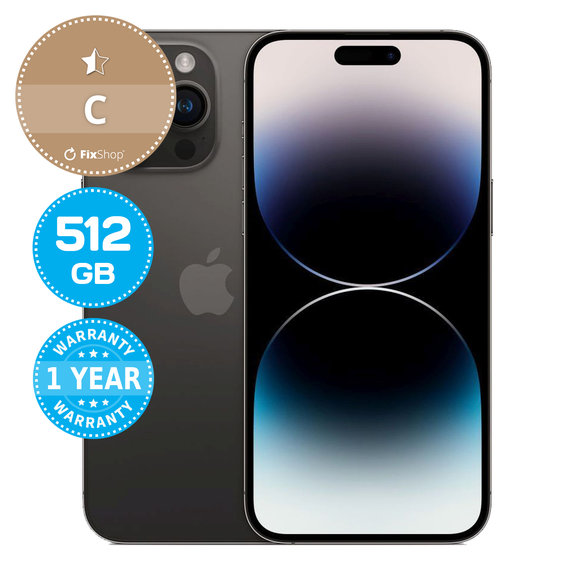 Apple iPhone 14 Pro Max Space Black 512GB C Reconditionné