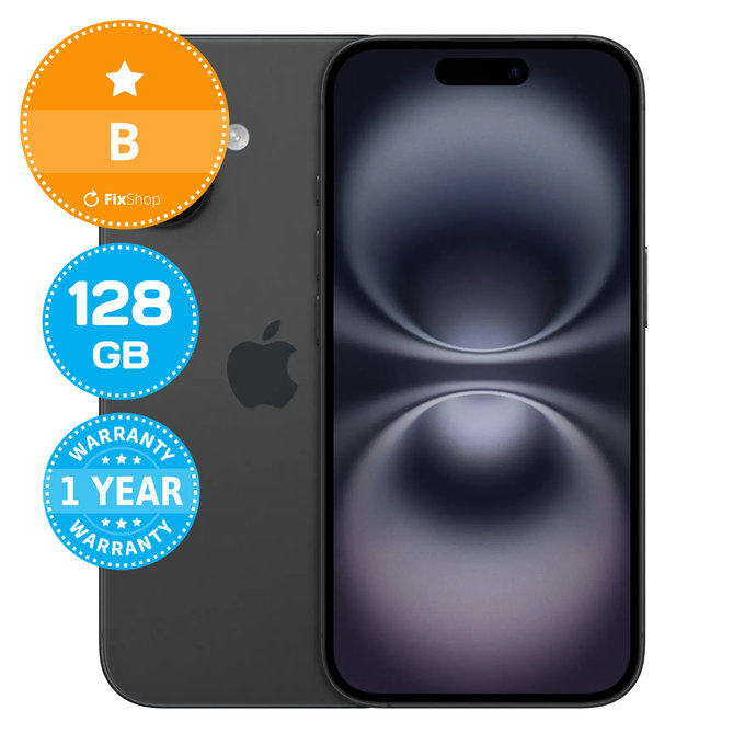 Apple iPhone 16 Black 128GB B Reconditionné