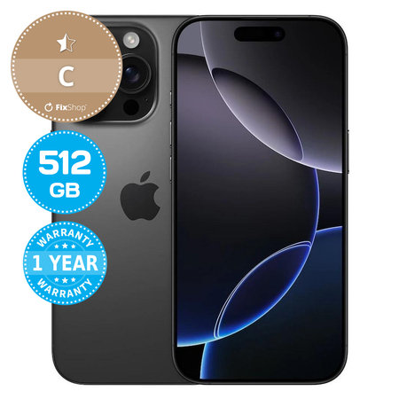 Apple iPhone 16 Pro Black Titanium 512GB C Reconditionné