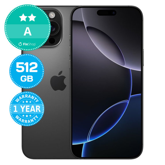 Apple iPhone 16 Pro Max Black Titanium 512GB A Reconditionné