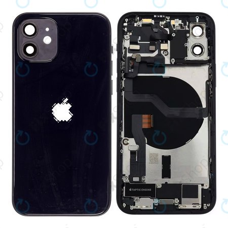 Apple iPhone 12 - Petites pièces du boîtier arrière (noir)