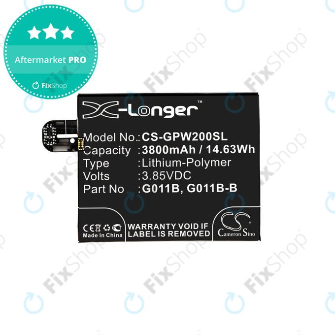 Batterie pour Google Pixel 2 XL G011C, 3800mAh, Li-Pol, 3.85 V, G011B, HQ