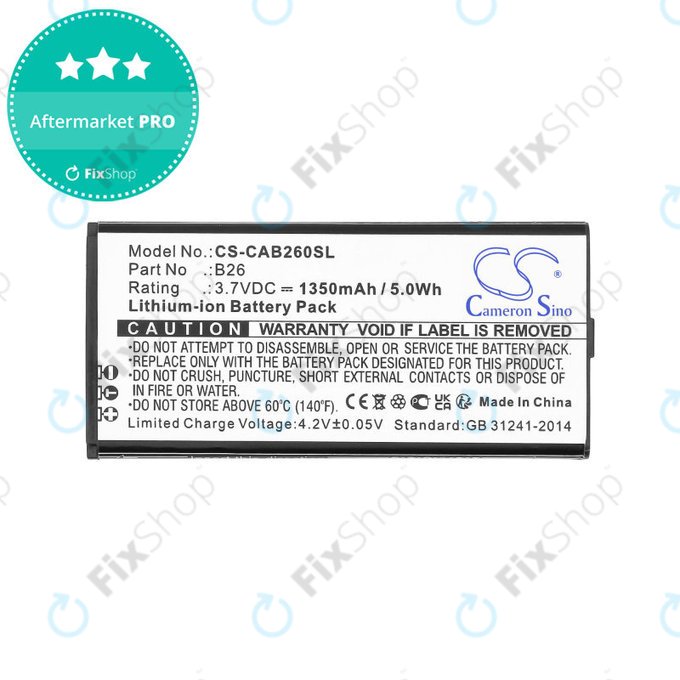 Batterie pour Cat B26, 1350mAh, Li-Ion, 3.7V, B26, HQ