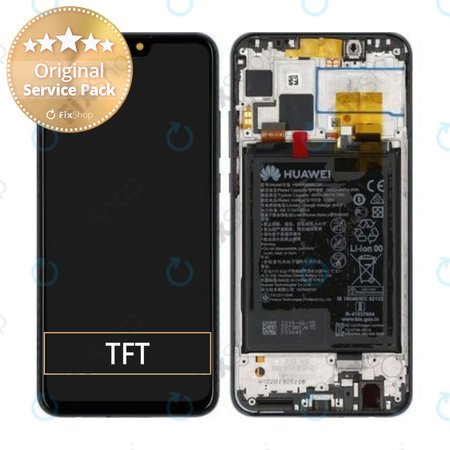 Huawei Y9 (2019) - Écran LCD + Ecran Tactile + Cadre + Batterie (Plastique Noir) - 02352EQC, 02353KAA