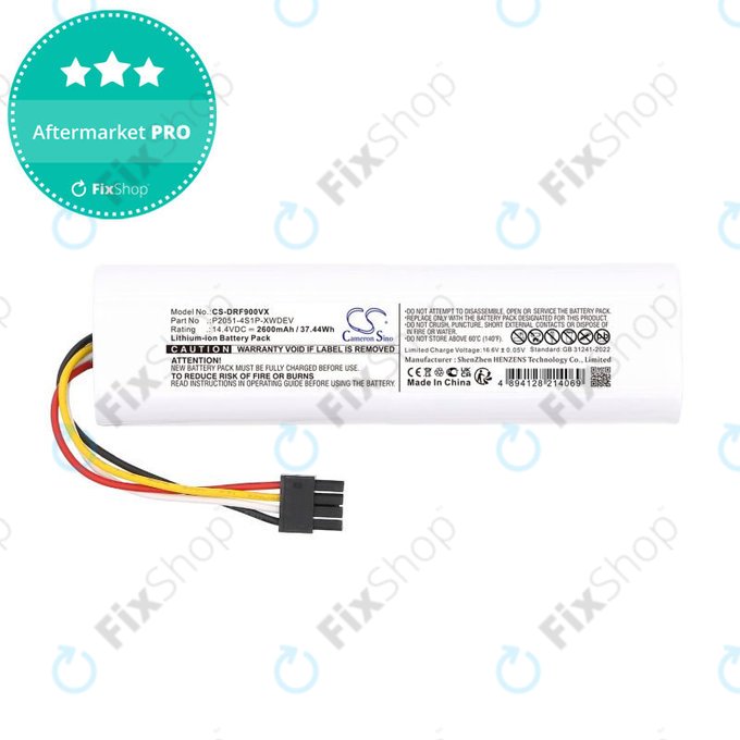 Batterie pour Dreame D9 Plus, F9 Pro, 2600mAh, Li-Ion, 14.4V, P2051-4S1P-XWDEV, HQ