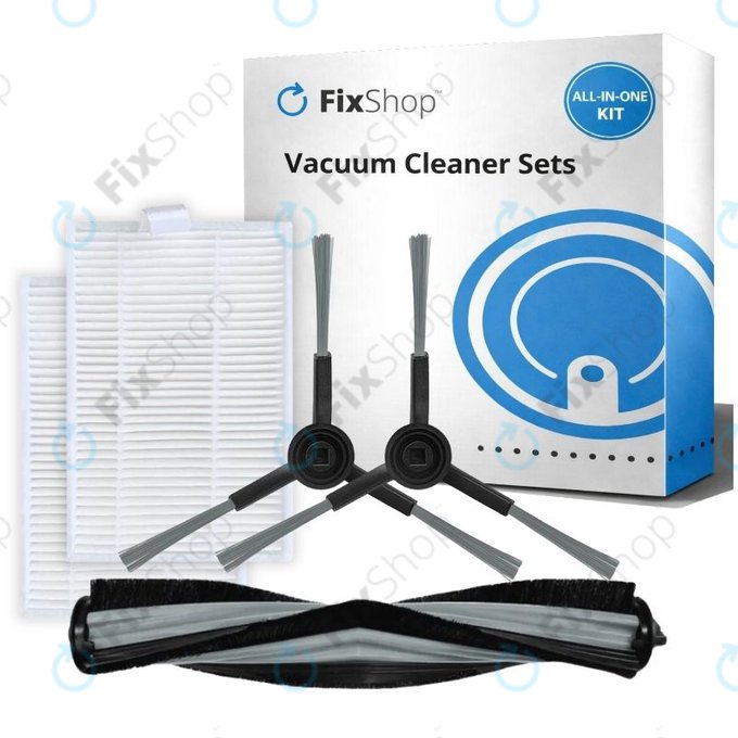 Kit de pièces de rechange pour Xiaomi Viomi Alpha 2 PRO, V5 PRO, V5 (1x Brosse principale, 2x Filtres, 2x Brosses latérales)