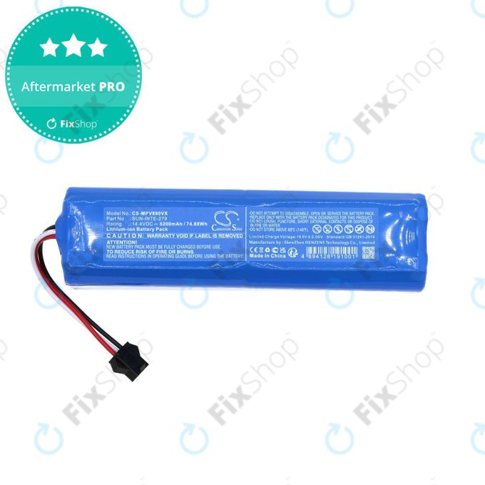 Batterie pour Mamibot ExVac 890, 5200mAh, Li-Ion, 14.4V, SUN-INTE-279, HQ