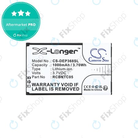 Batterie pour Doro Primo 368, 1000mAh, Li-Ion, 3.7V, RCBNTC05, HQ