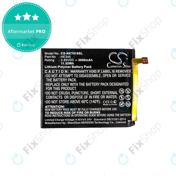 Batterie pour Nokia 6.1, 3000mAh, Li-Pol, 3.85 V, HE345, HQ