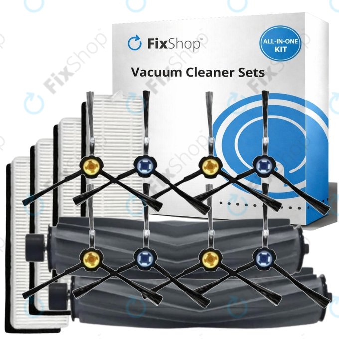 Kit de pièces de rechange pour ETA Falco Smart, Silvercrest SSR A1 SSR AL1, Tesla Robostar T81 (2x Brosse principale, 4x Filtre, 8x Brosse latérale)