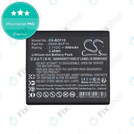 Batterie pour Panasonic Lumix DMW-BCF10, 940mAh, Li-Ion, 3.7V, DMW-BCF10, HQ