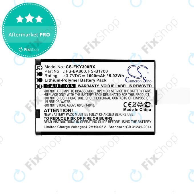 Batterie pour Flysky FA605, FS-GT2B, FS-I10, 1600mAh, Li-Pol, 3.7V, FS-BA800, HQ