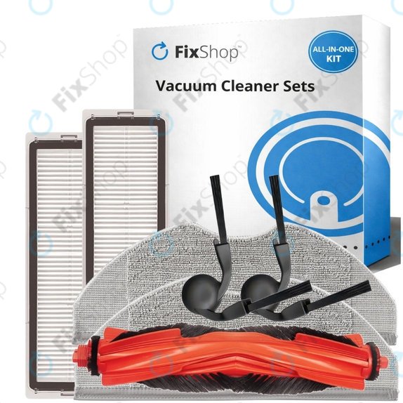Kit de pièces de rechange pour Xiaomi Robot Vacuum S40 (1x Brosse principale, 2x Filtre, 2x Brosse latérale, 2x Chiffon de vadrouille)