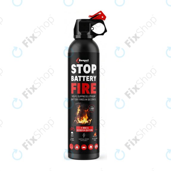 Bonpet Spray extincteur pour batteries au lithium, 500 ml, E-Bike & Scooter Edition