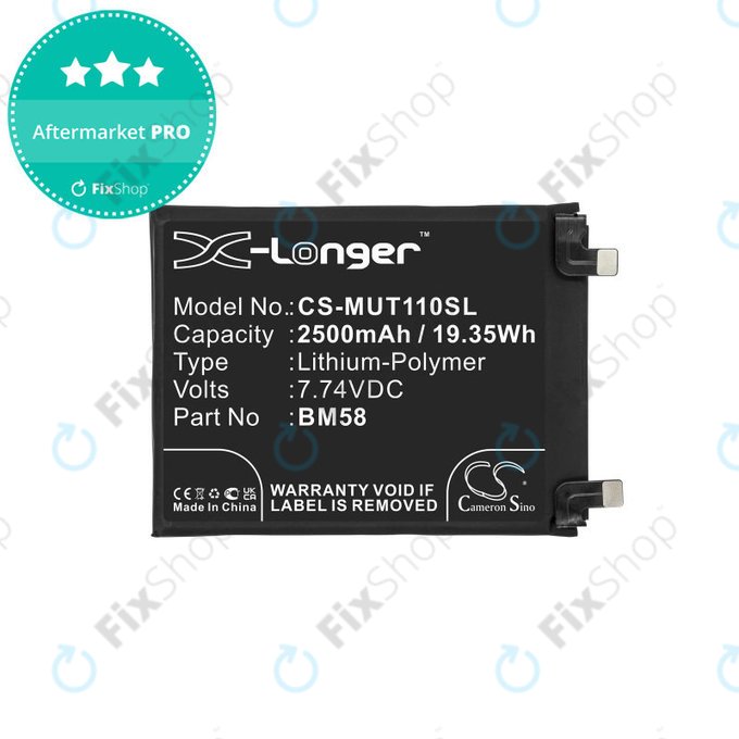 Batterie pour Xiaomi 11T Pro, 2500mAh, Li-Pol, 7.74 V, BM58, HQ