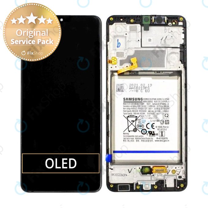 Samsung Galaxy A32 A325F - Écran LCD + Ecran Tactile + Cadre + Batterie (Awesome Black) - GH82-25611A, GH82-25612A Genuine Service Pack