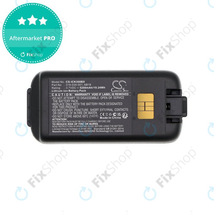 Batterie pour Intermec CK3, CK3A, CK3X, CK3R, CK3C, CK3C1, CK3N, 5200mAh, Li-Ion, 3.7V, 318-034-001, HQ