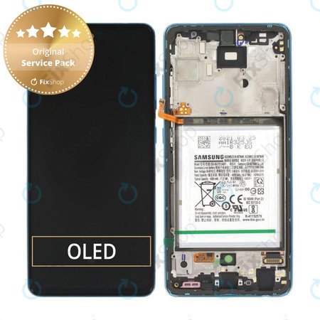 Samsung Galaxy A52 A525F, A526B - Écran LCD + Écran tactile + Cadre + Batterie (Bleu génial) - GH82-25229B, GH82-25230B Genuine Service Pack