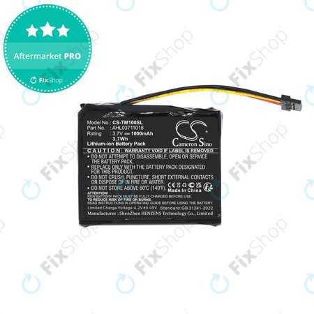 Batterie pour TomTom GO 1000 Live, 1005, 2050, 1000mAh, Li-Ion, 3.7V, AHL03711018, HQ