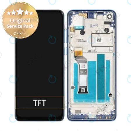 Motorola One Vision - Écran LCD + Écran Tactile + Cadre (Bleu Saphir) - 5D68C14352 Pack de Service d'Origine