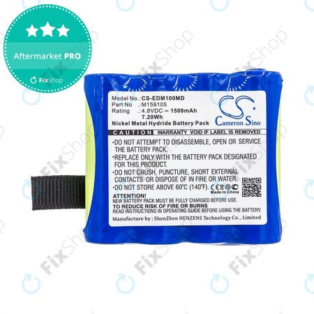 Batterie pour Edan Cs-01, Edan H100, Edan H100b, Edan H100n, 1500mAh, Ni-MH, 4.8V, 4XNR49AA1500P, HQ