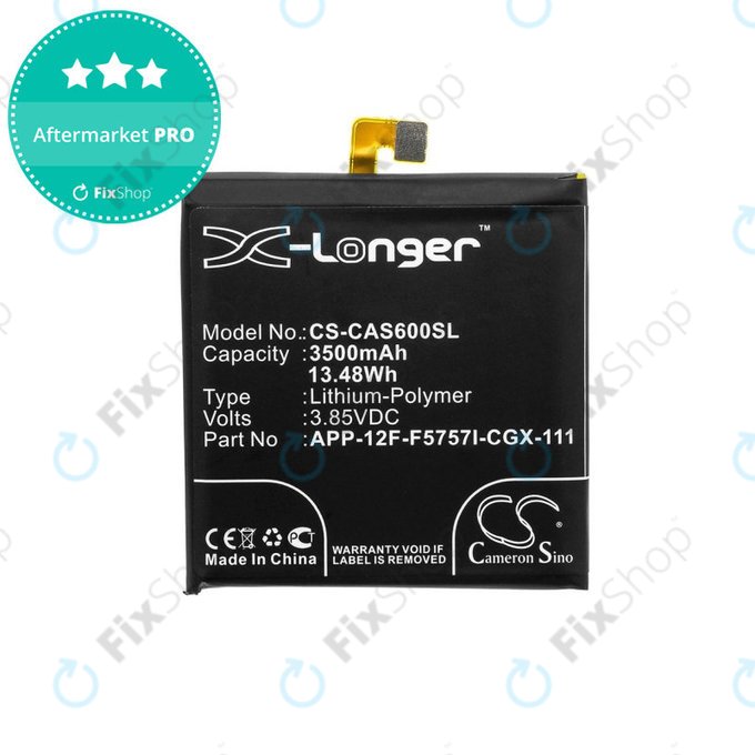 Batterie pour Caterpillar CAT S60, 3500mAh, Li-Pol, 3.85 V, APP-12F-F5757I-CGX-111, HQ
