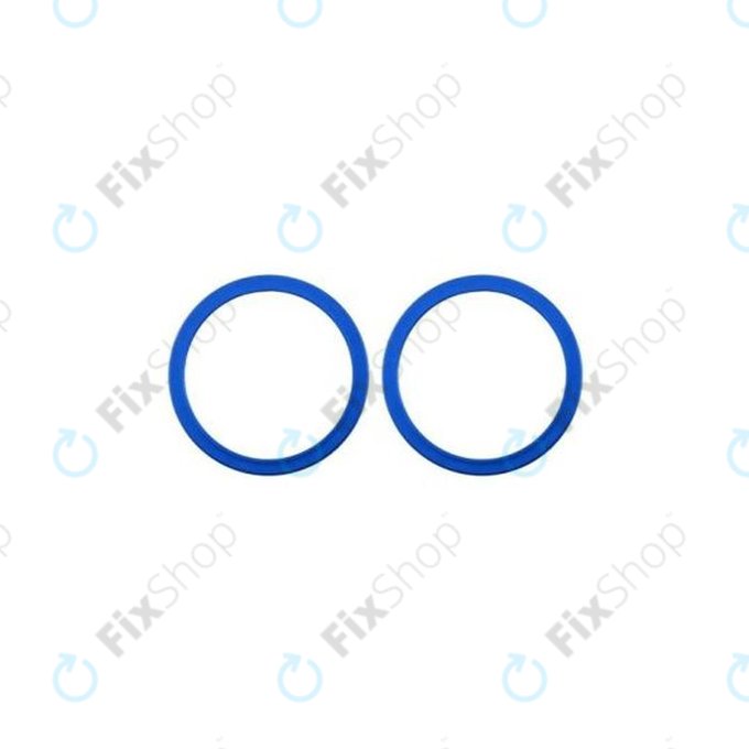 Apple iPhone 11, 12, 12 Mini - Cadre d'objectif de caméra arrière (Blue) - 2pcs
