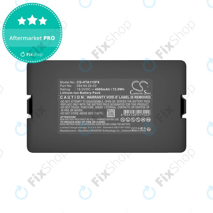 Batterie pour Flymo Easilife 200, Gardena Automower 310, Husqvarna Automower 315X, 4000mAh, Li-Ion, 18.0V, 584 84 28-02, HQ