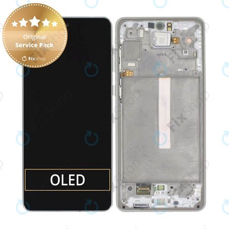Samsung Galaxy A73 5G A736B - Écran LCD + Écran tactile + Cadre (Blanc génial) - GH82-28686B, GH82-28884B Genuine Service Pack