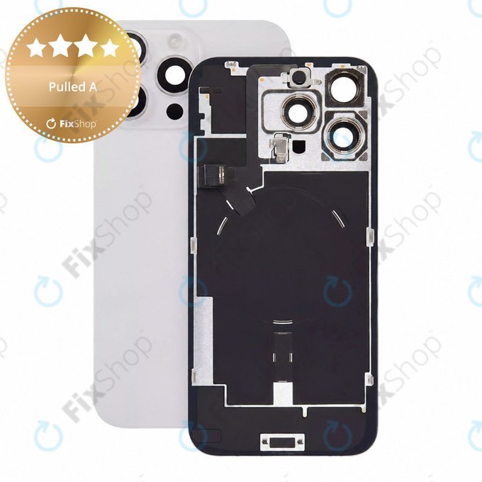 Verre de coque arrière pour iPhone 16 Pro Max, White Titanium, Pulled A