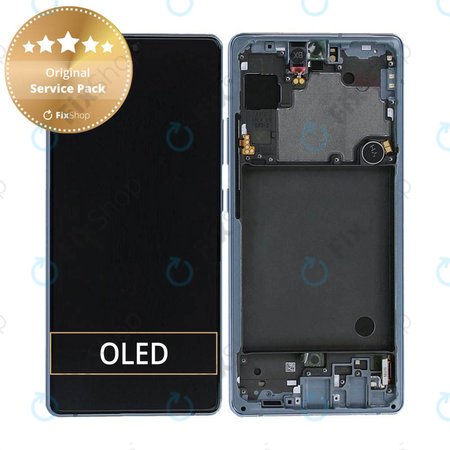Samsung Galaxy A71 5G A716B - Écran LCD + Écran Tactile + Cadre (Prism Cube Bleu) - GH82-22804C Genuine Service Pack