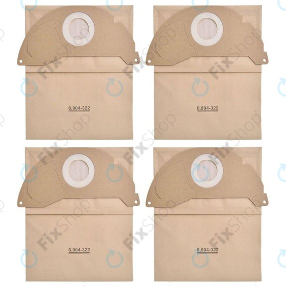Sac à poussière, 4 pièces pour Kärcher WD 2, MV 2, A-series