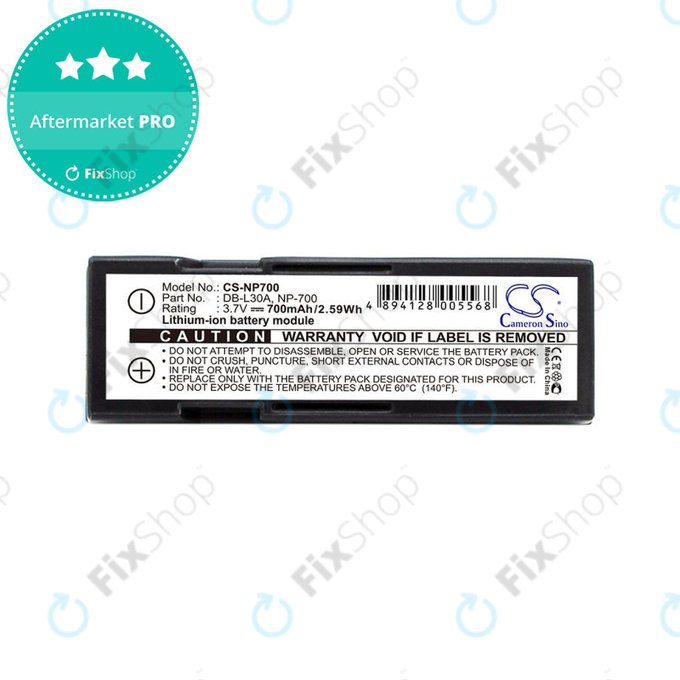 Batterie pour Minolta Dg-X50-K, Pentax Optio Z10, Samsung L77, Sanyo, 700mAh, Li-Ion, 3.7V, NP-700, HQ