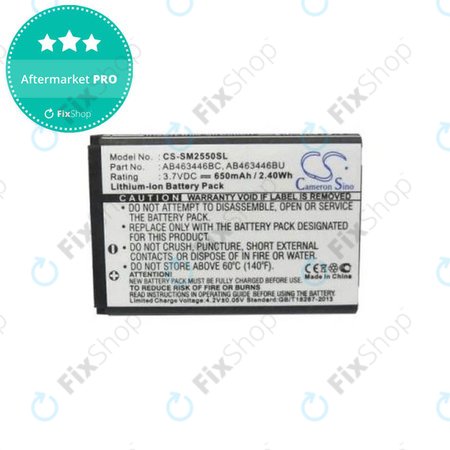 Samsung C3300 - Batterie AB463446BC, AB463446BU 650mAh HQ